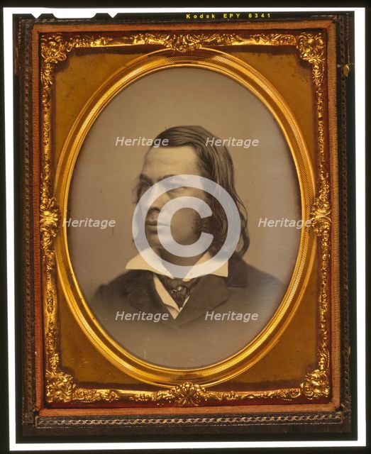 George Lippard, head and shoulders portrait, facing left, ca. 1850. Creator: Unknown.