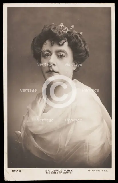 George Robey in drag as the Queen of Hearts, between 1905 and 1907. Creator: Unknown.