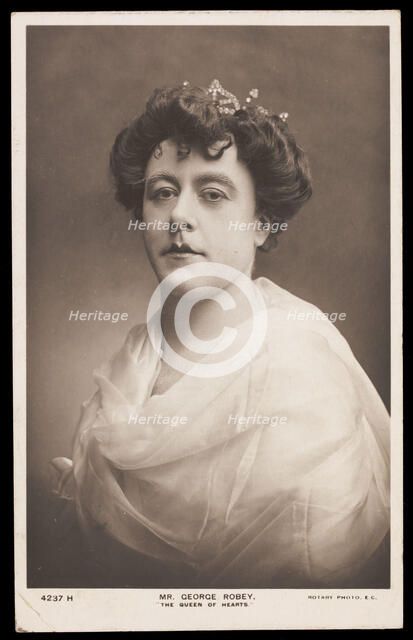 George Robey in drag as the Queen of Hearts, between 1905 and 1907. Creator: Unknown.