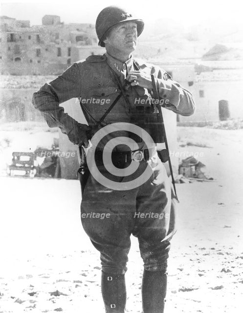 George S Patton, US Army General, c1943-1944. Artist: Unknown