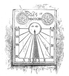 George Stephenson, Father of Railways: dial over the door of Stephenson's cottage..., 1881. Creator: Unknown
