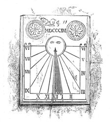 George Stephenson, Father of Railways: dial over the door of Stephenson's cottage..., 1881. Creator: Unknown