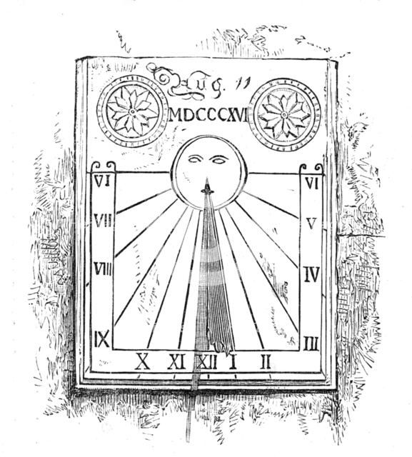 George Stephenson, Father of Railways: dial over the door of Stephenson's cottage..., 1881. Creator: Unknown.