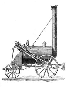George Stephenson, Father of Railways: the Rocket, 1881. Creator: Unknown