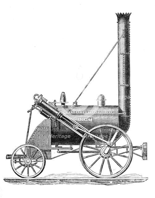 George Stephenson, Father of Railways: the Rocket, 1881. Creator: Unknown.
