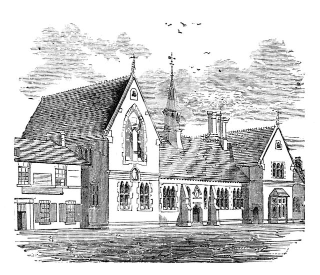 George Stephenson, Father of Railways: the Stephenson Memorial Institute..., 1881. Creator: Unknown.
