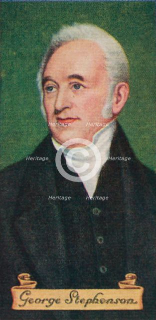 George Stephenson, taken from a series of cigarette cards, 1935. Artist: Unknown