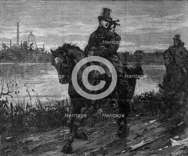 George Stephenson, the Father of Railways: Stephenson and his wife...on their wedding day, 1881. Creator: Unknown.