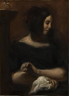 George Sand, 1838. Creator: Delacroix, Eugène (1798-1863)