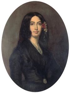 George Sand French novelist and early feminist, c1845. Artist: Auguste Charpentier