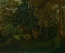 George Sand's Garden at Nohant, ca. 1842-43. Creator: Eugene Delacroix