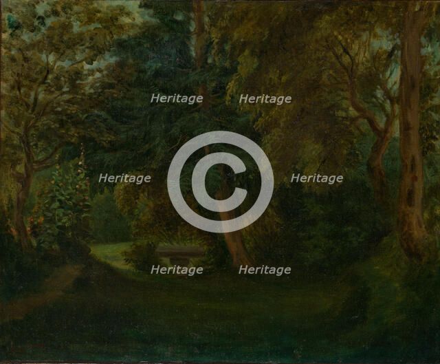 George Sand's Garden at Nohant, ca. 1842-43. Creator: Eugene Delacroix.