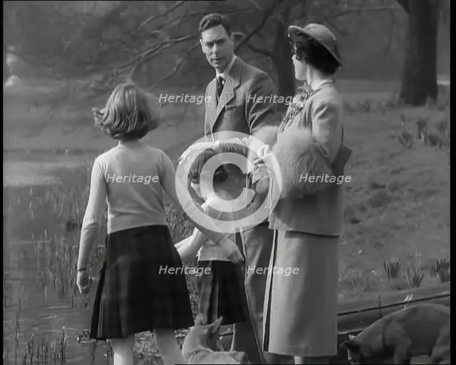 George VI, His Majesty The King, Elizabeth, Her Majesty The Queen, and the Princesses..., 1936. Creator: British Pathe Ltd.