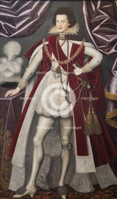 George Villiers, 1st Duke of Buckingham (1592-1628), ca 1616. Artist: Larkin, William (1580s-1619)