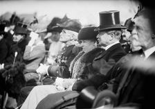George Von L. Meyer with Mrs. Taft; Soldiers And Sailors Monument At Annapolis, 1911. Creator: Harris & Ewing
