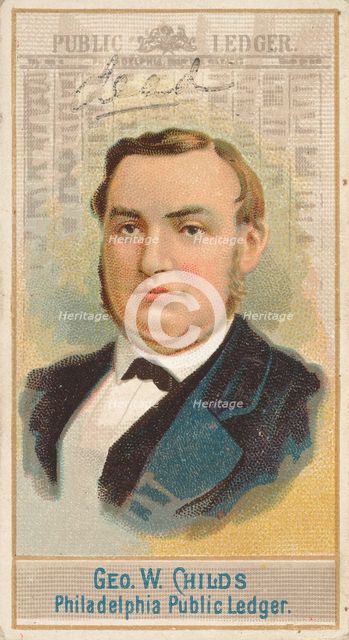 George W. Childs, Philadelphia Public Ledger, from the American Editors series (N1) for Al..., 1887. Creator: Allen & Ginter.