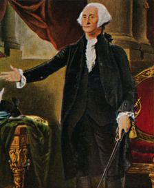 George Washington 1732-1799. - Stich nach dem Gemälde von G. C. Stuart 1934. Creator: Unknown