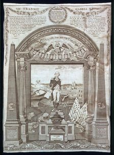 George Washington at the Altar of Liberty (Handkerchief), Glasgow, 1819. Creator: Charles Gray