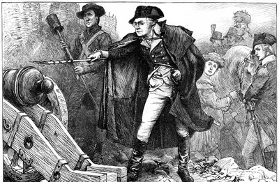 George Washington at the siege of Yorktown, Virginia, 1781 (c1880). Artist: Unknown