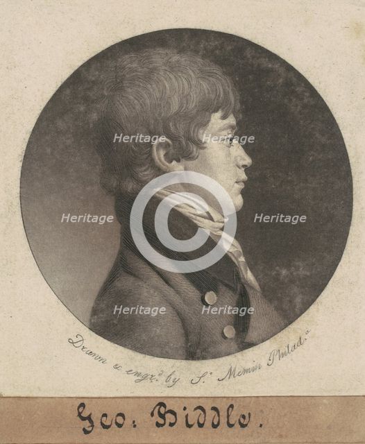 George Washington Biddle, 1801. Creator: Charles Balthazar Julien Févret de Saint-Mémin.