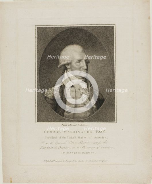 George Washington, c.1792. Creator: Edward Savage.