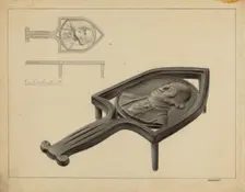 George Washington Flat Iron Stand, c. 1936. Creator: Milton Grubstein
