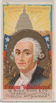 George Washington, from the series Great Americans (N76) for Duke brand cigarettes, 1888., 1888. Creator: Unknown
