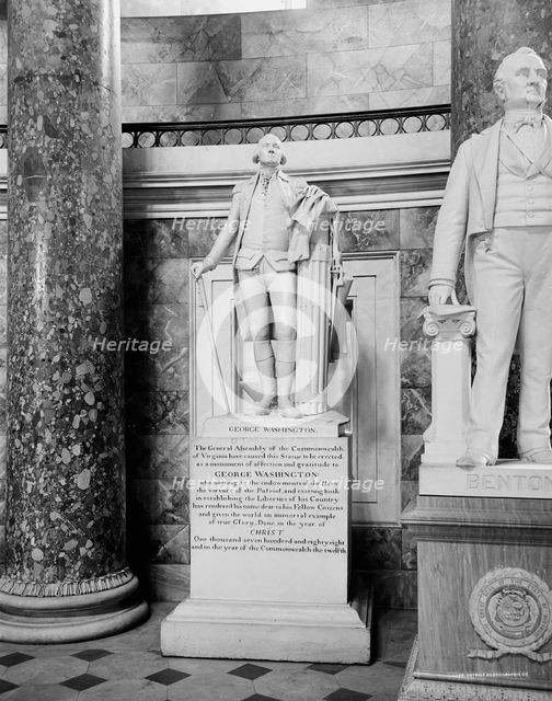 George Washington Statue, Statuary Hall, the Capitol, Washington, D.C., between 1900 and 1906. Creator: Unknown.