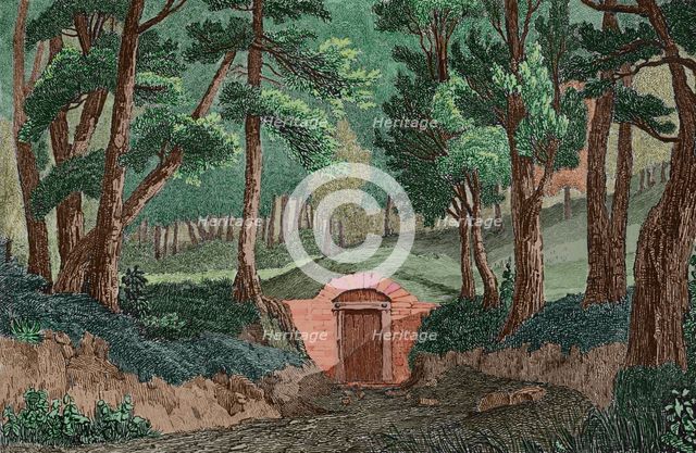 George Washington's tomb, Mount Vernon, Virginia, 1837, (1850).  Creator: Victor-Marie-Felix Danvin.
