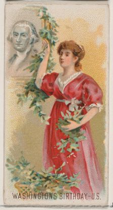 George Washington's Birthday, United States, from the Holidays series (N80) for Duke brand..., 1890. Creator: George S. Harris & Sons