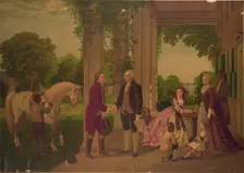 George Washington welcoming Marquis de Lafayette to his home at Mount Vernon, ca 1873-1875