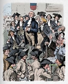 George Washington trying to tell a lie c1900. Artist: Edward Tennyson Reed