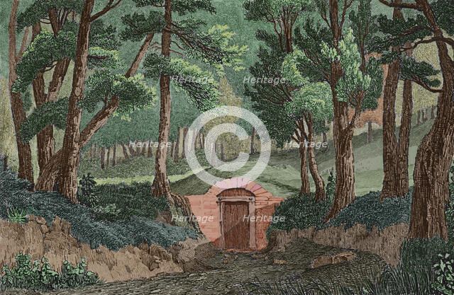 George Washington's tomb, Mount Vernon, Virginia, 1837, (1850).  Creator: Victor-Marie-Felix Danvin.