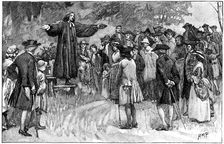 George Whitefield preaching in the open air, (c1750) c1870