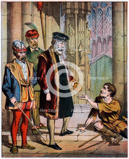 George Wishart, 16th century Scottish reformer and martyr, mid 19th century.  Artist: Anon