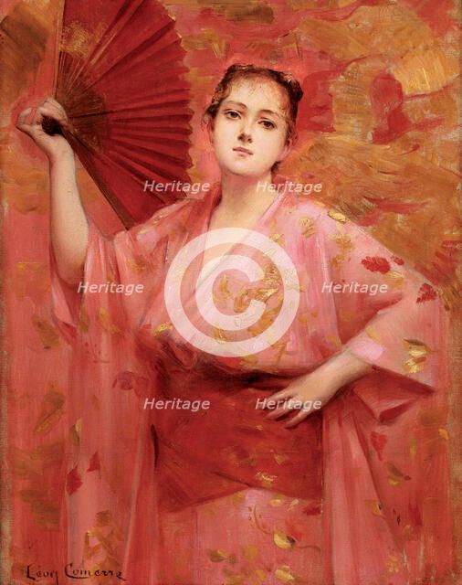 Georges Achille-Fould in Japanese dress, ca 1885. Creator: Comerre, Léon-François (1850-1916).