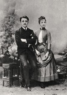 Georges and Jeanne Hugo, grandchildren of French novelist Victor Hugo, 1884