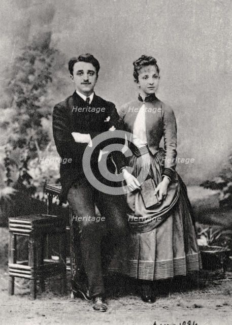 Georges and Jeanne Hugo, grandchildren of French novelist Victor Hugo, 1884. Artist: Unknown