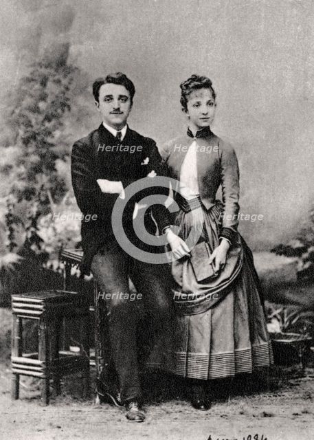Georges and Jeanne Hugo, grandchildren of French novelist Victor Hugo, 1884. Artist: Unknown