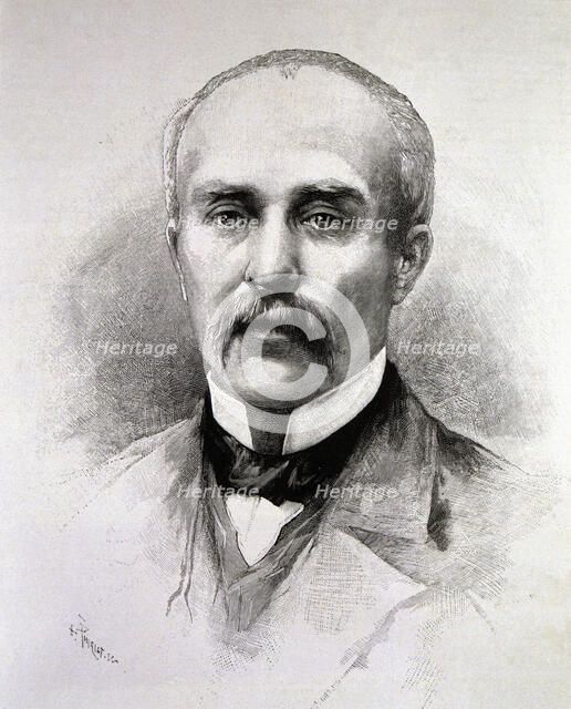 Georges Clemenceau (1841-1929), French politician and government president, engraving in La Ilust…