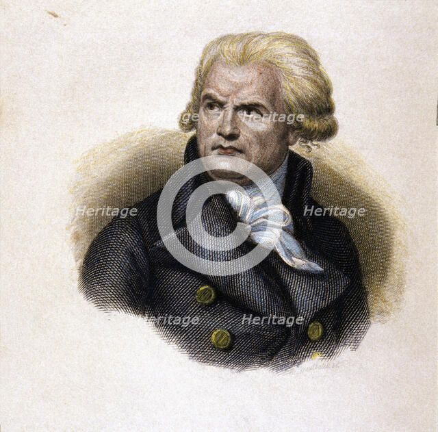 Georges-Jacques Danton (1759-1794), French politician, colored engraving.