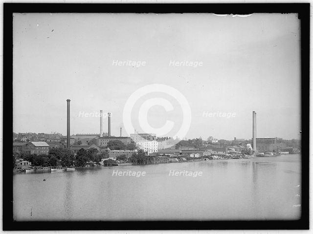 Georgetown waterfront, Washington, D.C., between 1913 and 1917. Creator: Harris & Ewing.