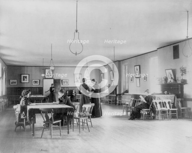 Georgetown Convent, Washington, D.C. - students in study hall, not after 1892. Creator: Frances Benjamin Johnston.