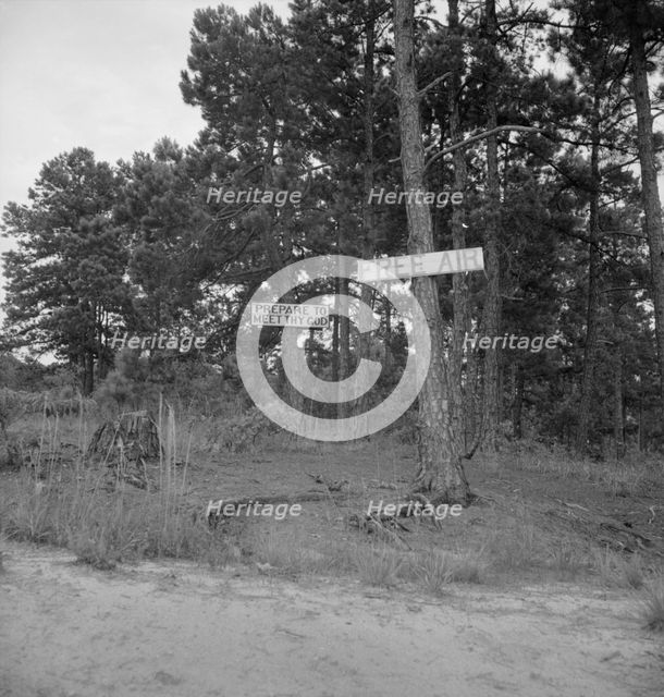 Georgia road sign, 1937. Creator: Dorothea Lange.