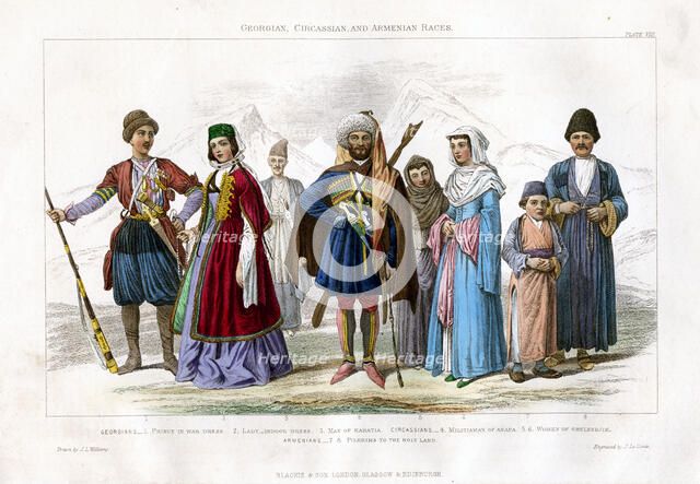 'Georgian, Circassian and Armenian Races', 1873. Artist: J Le Conte