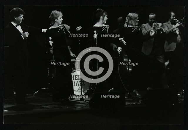 Georgie Fame and Sweet Substitute with Keith Smith's Hefty Jazz in concert, 1984. Creator: Denis Williams.