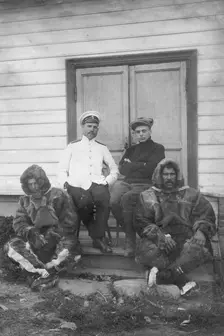 Georgii Iakovlevich Sedov, Vladimir Iul'evich Vize, and Members of the Expedition..., 1912. Creator: Mikhail Alekseevich Pavlov