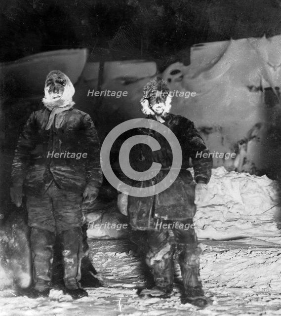 Georgii Iakovlevich Sedov and Iugan, a Sailor; return to the Ship After a Ten-Day Excursion, 1912. Creator: Mikhail Alekseevich Pavlov.