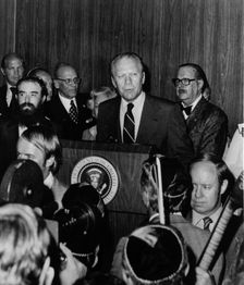 Gerald R Ford (1913- ), American President between 1974-77. Creator: Unknown