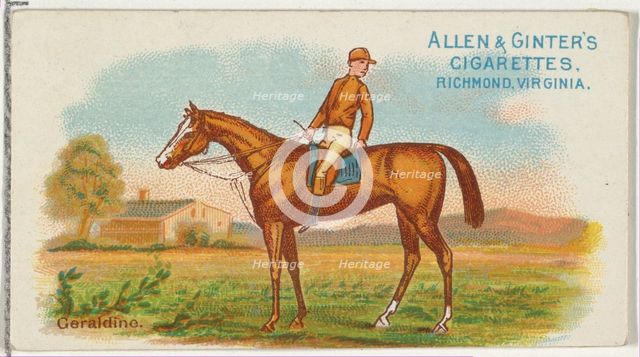 Geraldine, from The World's Racers series (N32) for Allen & Ginter Cigarettes, 1888. Creator: Allen & Ginter.